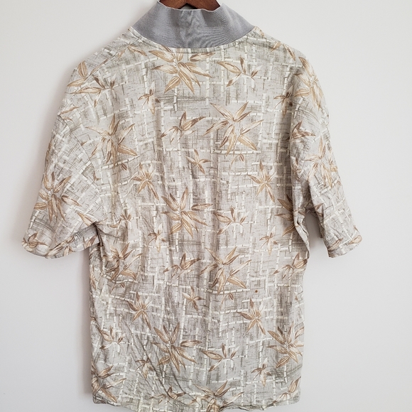 Batek Bay Leaf Print Large Cotton Polo - Picture 2 of 5